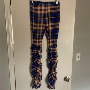 SHEIN Blue and Cream Leggings Comfortable Bottoms